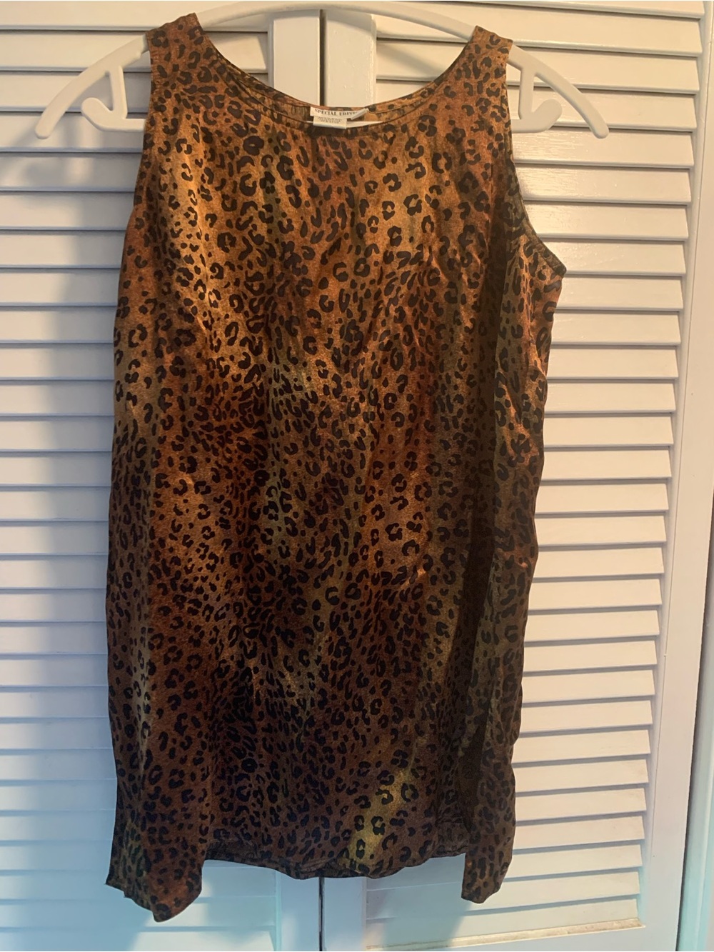Special Editions by V. LeV 100% Silk Leopard Print Shift Dress – Size Medium